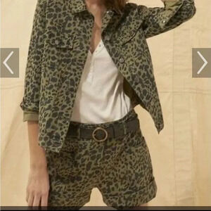 Ba&sh Lore animal print cotton shorts